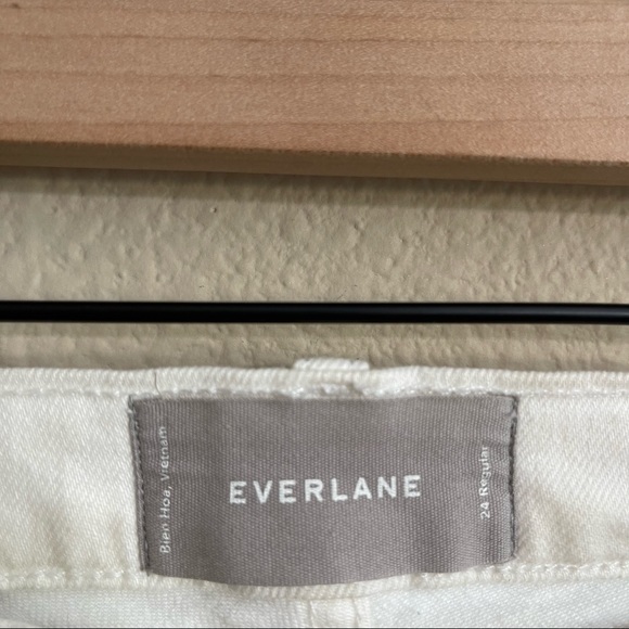 Everlane The Kick Crop Jean High Rise Raw Hem Bone White 24 Regular - Picture 8 of 13